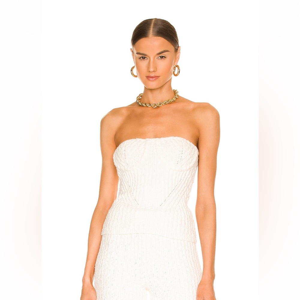 Tara Boucle Knit Bustier Tube Top
